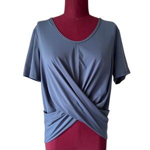 Lululemon Do The Daily Cross Front Tee Blue size 10